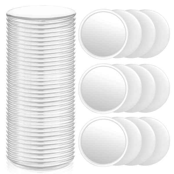 Blulu 36 Pcs Compact Mirror Bulk Mini Mirrors for Purse Round Small Makeup Pocket Mirror Makeup Glass Mirror Portable Personal Mirror for Women Girls Gifts Travel Daily Use, 2.76 Inch (White)