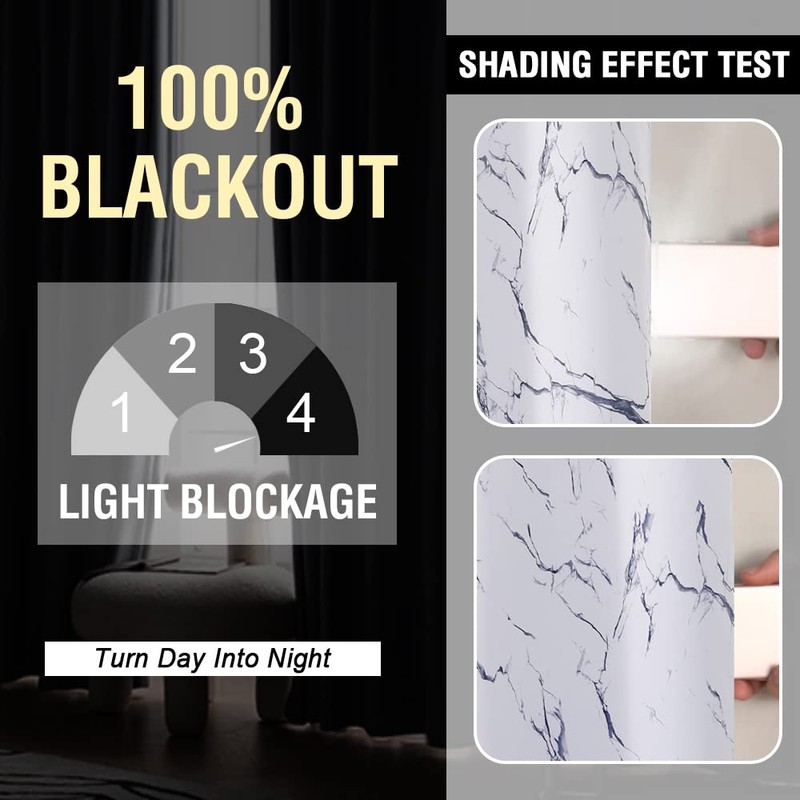H.VERSAILTEX 100% Blackout Curtains 63 inch Length 2 Panels Set