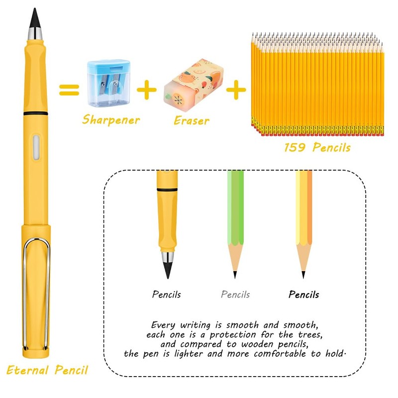 Ainiv Inkless Pencil Forever Pencil, 6 Sets Infinity Pencil Everlasting