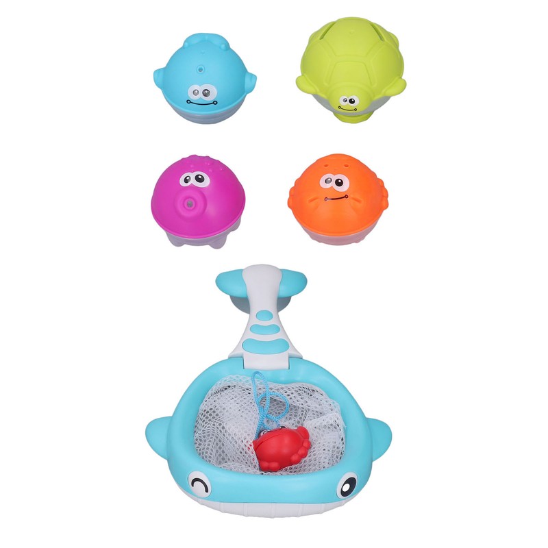 Floating Squirts Animal Toys Set Fishing Net Bath Toy Sets