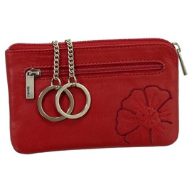 Leather Key Case Key Case Key Folder Key Bag with Zip Compartment Various Colours, red