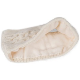 styleBREAKER 04026061 Women's Knitted Headband Plain with Checked Pattern, Thermal Fleece Lining, Winter Headband Plain Colour: Cream