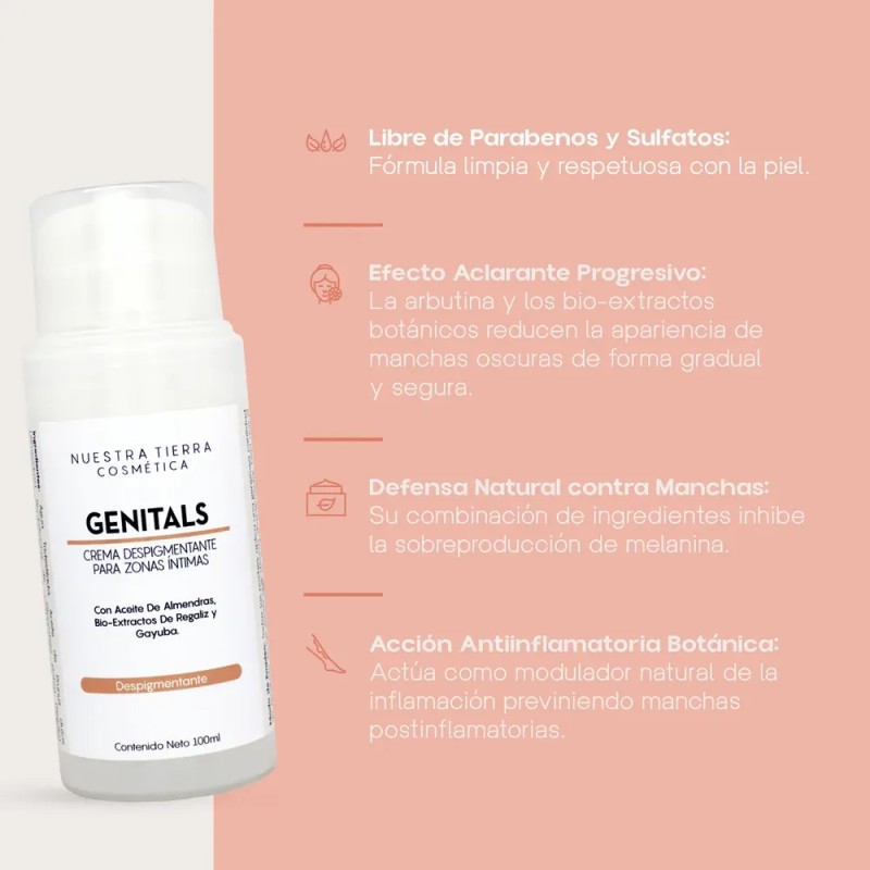Crema Despigmentante Para Zonas Intimas Con Arbutina 100ml Todo Tipo