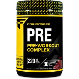 Primaforce Pre-Workout Complex Powder (Grape, 30 Servings) - Fitness Supplement for Workout Routine Enhancement, 438g