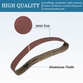 QUARKZMAN 50 mm x 686 mm Sanding Belt x 10 Pieces Aluminium Oxide for Polishing and Grinding [1000 Grit]