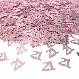 Andiker 21 Birthday Confetti Rose Gold 30g, 21st Metallic Foil Sequins Table Scatter Sprinkles for 21 Years Birthday Party Anniversary Table Party Decorations
