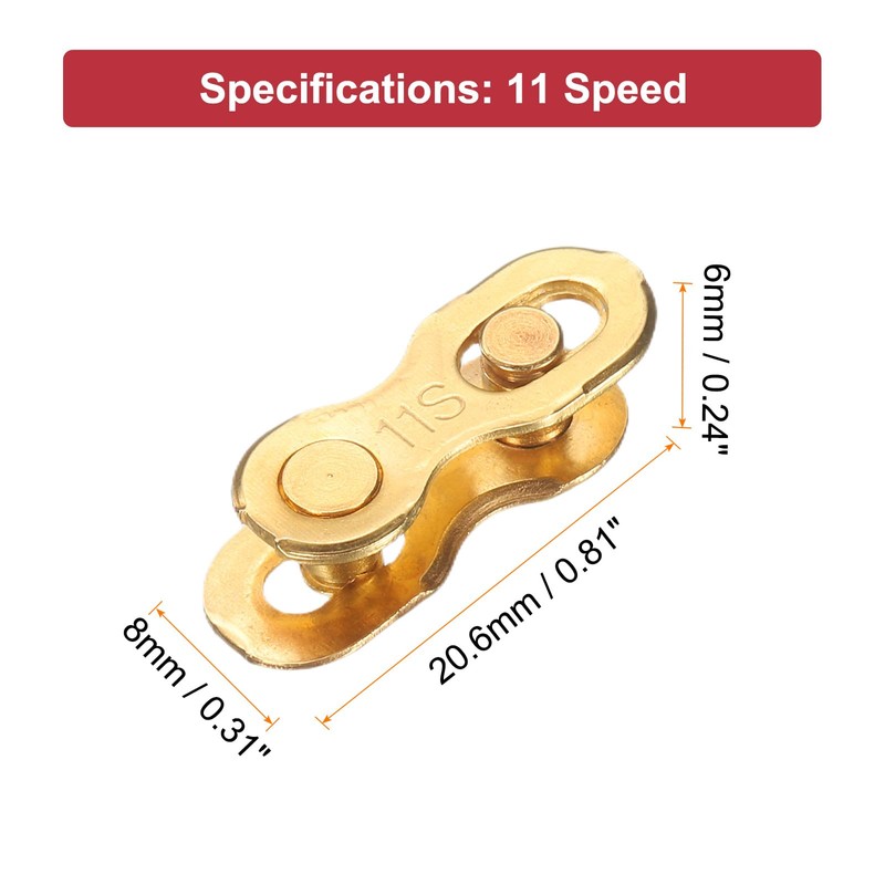 sourcing map 2pcs Bicycle Missing Link 11 Speed Reusable Steel