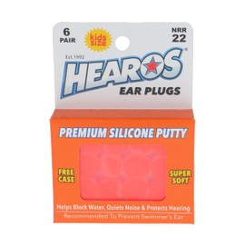 HEAROS Reusable Kids Ear Plugs for Swimming - Floating Silicone Putty, One Size Fits All Mouldable for Ultimate Comfort, Waterproof to Prevent Swimmers Ear, 6 Pairs with Case NRR 22 Hearing Protection