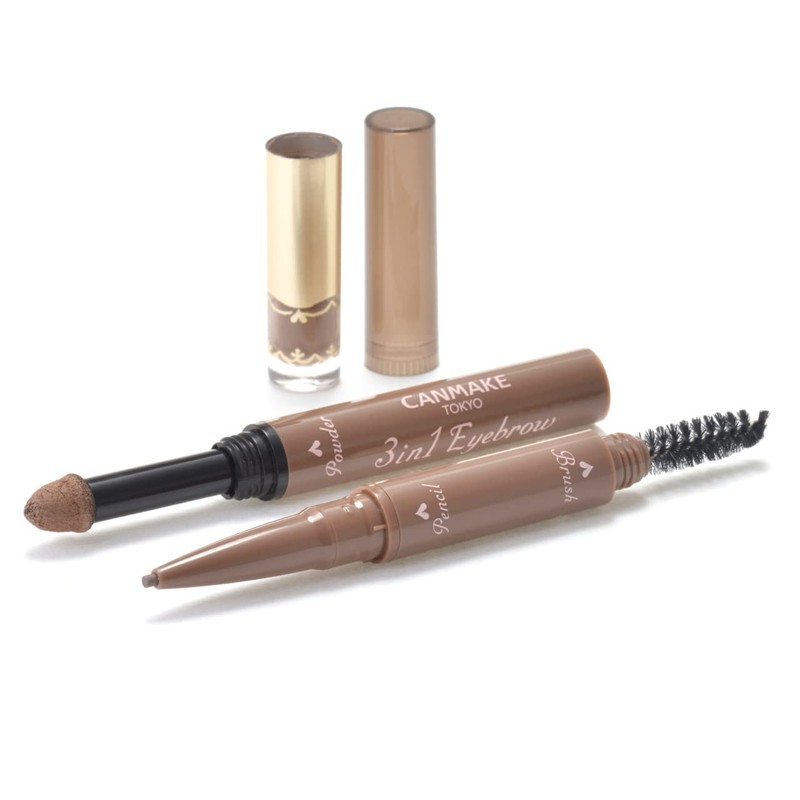Canmake 3 in 1 Eyebrow 02 Ash Brown Pencil Eyebrow