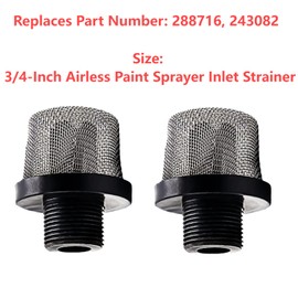 2-Pack288716 Airless Paint Sprayer Replacement Inlet Strainer, 3/4-Inch Thread, Fits for Magnum X5 LTS15 X7 LTS17 ProX7 ProX17 ProX9 ProX19 ProX17 ProLTS 170 ProX19 ProLTS 190 Airless Sprayer Painter