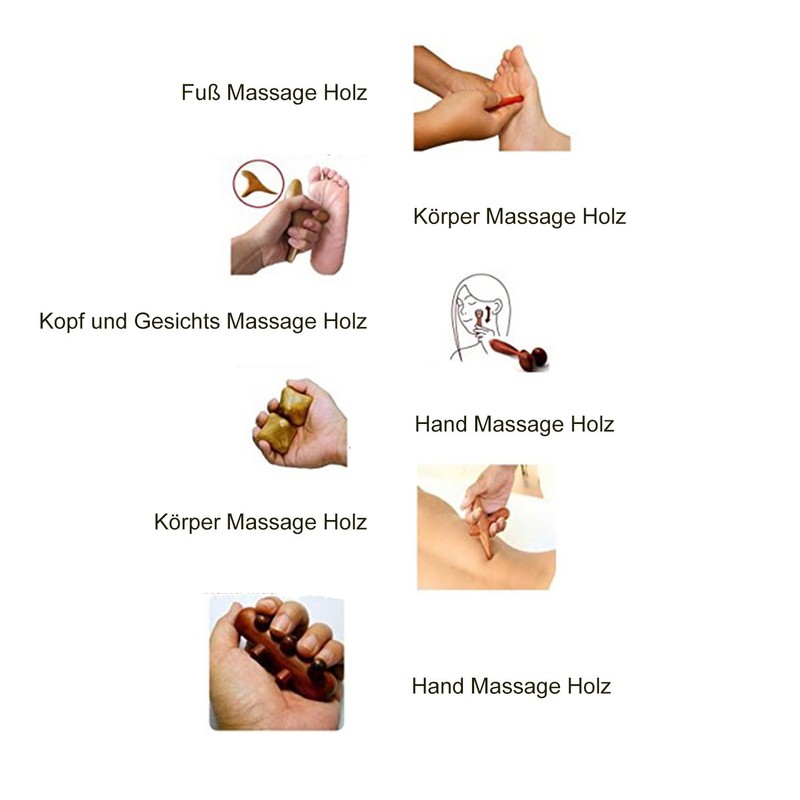 Wooden Massage Set 6 Pieces