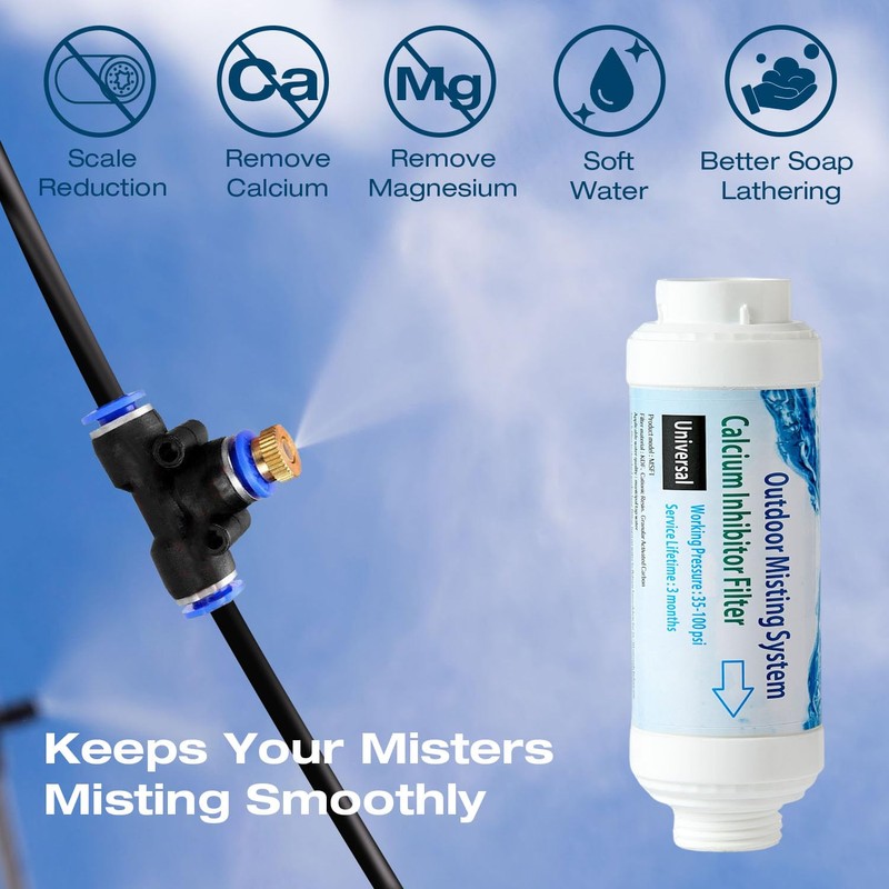 H&G lifestyles Misting System Calcium Inhibitor Filter for Patio Misters