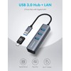 GRAUGEAR | 3 Ports USB 3.0 HUB + Gigabit Ethernet