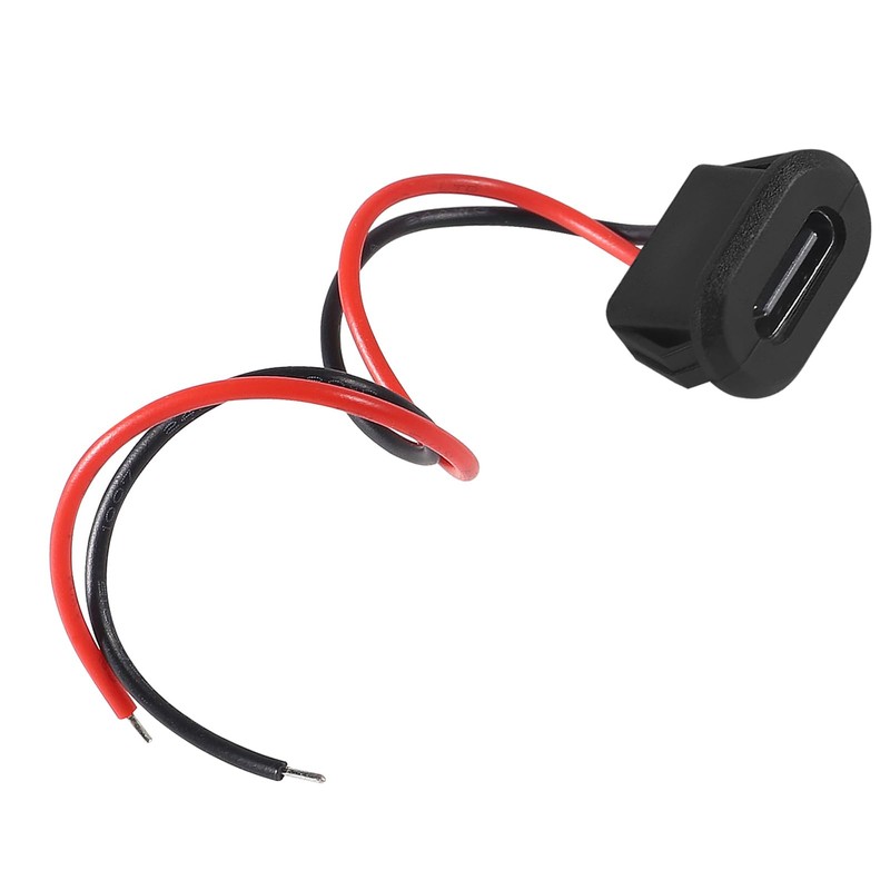 XIITIA 8pcs Type-C Female Chassis Waterproof 2P Solder Wire Type