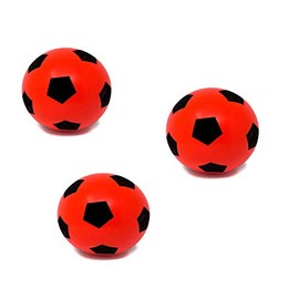 E-Deals Pack of 3 17.5cm Red Foam Balls Indoor Outdoor Soft Sponge Foam Soccer Ball Great Fun For Adults Kids Boys Girls
