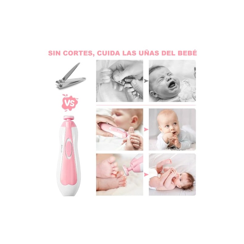 AXIDUN-Lima de uñas bebe, Cortaúñas para bebe eléctrico, Pulidor de