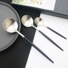 JASHII 18/10 Black Handle Flatware Silver Silverware Set 304 Stainless