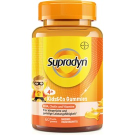 Supradyn Kids&co Gummibärchen Vitamine für Kinder und Erwachsene mit Omega 3, B6, B12, Vitamin C und Niacin - Vitamingummis um das Immunsystem von Kindern und Erwachsenen zu stärken - 60 Gummies