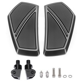 Aferrizu Wide Rider Floorboards Compatible with Honda Rebel 300 500 CMX300 CMX500 2017-2025 Front Footpegs Driver Anti-Slip Highway Pegs Accessories (Gloss Black B)