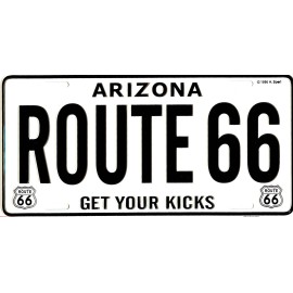 ROUTE 66 METAL LICENSE PLATE ARIZONA #398
