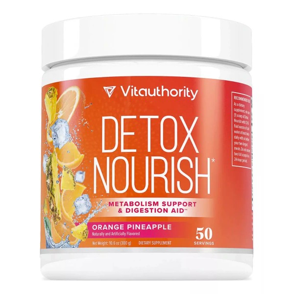 Vitauthority Detox Nourish Apoyo Al Metabolismo 300 Grs Sabor Orange Pineapple