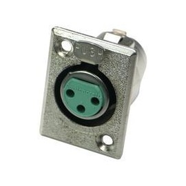 Switchcraft D3F XLR Receptacle, Black housing, Gold contacts, 0.868 in.; 0.745 in. female (5 pieces)