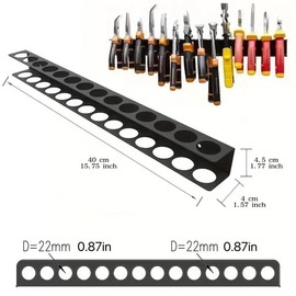 VIREOO Screwdriver Organizer Wall Mount, Screw Driver Holder,Metal Plier Rack Utility Tool Rack Organizers and Storage Rack for Garage, Workshop,Workbench,Tool Chest Cart