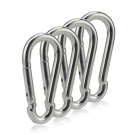 OWAYOTO Carabiner Clip 3 Inch Spring Snap Hook Heavy Duty 4pcs M8x80mm for Hammock Punching Bags Swing Chairs Gym Equipment Camping Hiking