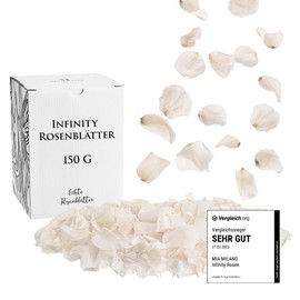 Mia Milano Rose Petals White Dried I Valentine's Day Decoration Gift I 150 g Real Rose Petals Ideal as Wedding Decoration - Shelf Life for 3 Years - Romantic Gift for Women