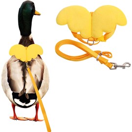 Duck Walking Harness and Leash Chicken Duck Outdoor Training Rope Adjustable Rope for Pet Poultry Hen Cock (Light Yellow, M)