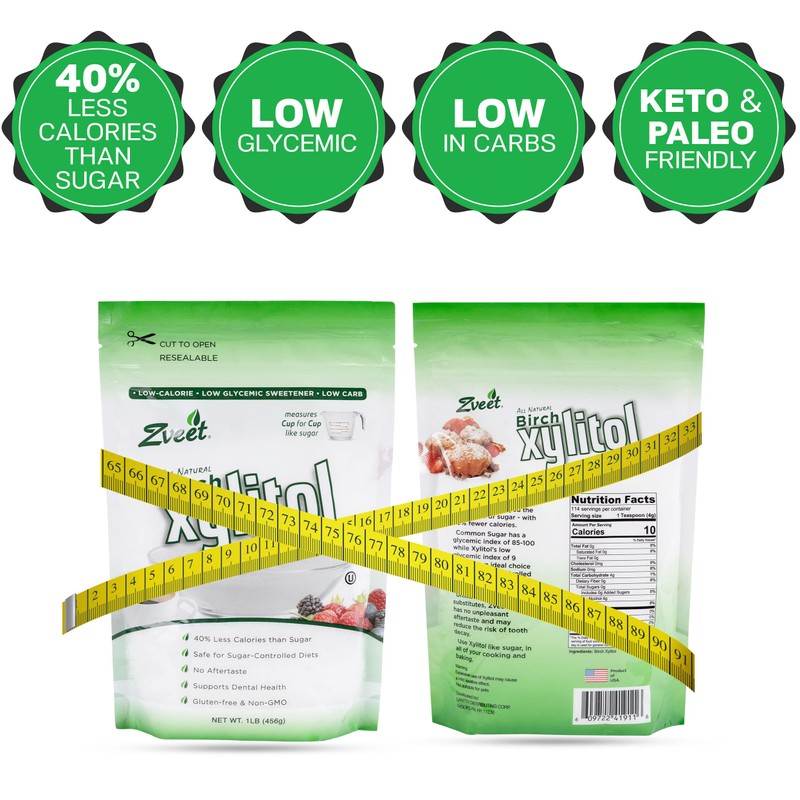 Zveet Birch Xylitol Sweetener | Keto Friendly, Non GMO Low