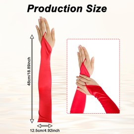 DAJISI Long Gloves, Elbow Length Opera Gloves Stretchy Large Satin Gloves Fingerless Long Gloves for Women for Dance Parties Wedding Tea Party Cosplay Costume