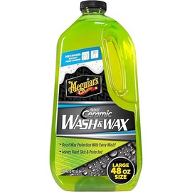 Meguiar's Hybrid Ceramic Wash & Wax - Sophisticated Car Wash Gently Cleans and Adds Shine and Slickness While Boosting Paint with Hybrid Ceramic Wax and Extreme Water Beading - 48oz
