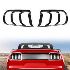 KAKABAS Tail Light Cover Trim Frame, Carbon Fiber Protective Frame Exterior Accessories Suitable for Ford Mustang 2015 2016 2017 Taillights Frame Trim Bezels Ring(Rear Tail Light Decorative Frame)