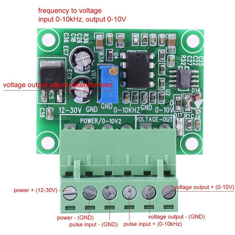 Akozon Frequency Voltage Converter Frequency Voltage Converter 0-10KHz to 0-10V