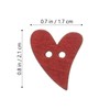 100pcs Wooden Buttons, 2 Holes Heart Shape Assorted Buttons for