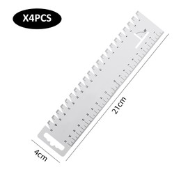 4 Pack Sewing Rulers, Dressmaking Rulers, Sewing Accessories, Patchwork Rulers, Plastic Rulers, Accurate Hand Measurements, Plain White Color, for Tailors' Measurements