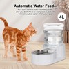 RIZZARI Pet Water Bowl Dispenser: 4L Automatic Stainless Steel Gravity