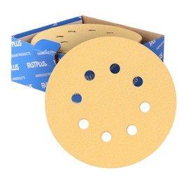 5 Inch 8 Hole Sanding Discs 50 Pack Gold Hook and Loop Sanding Disc 150 Grit Ceramic Sanding Disc, Dustless and Durable Random Orbital Sandpaper for Automotive and Woodworking