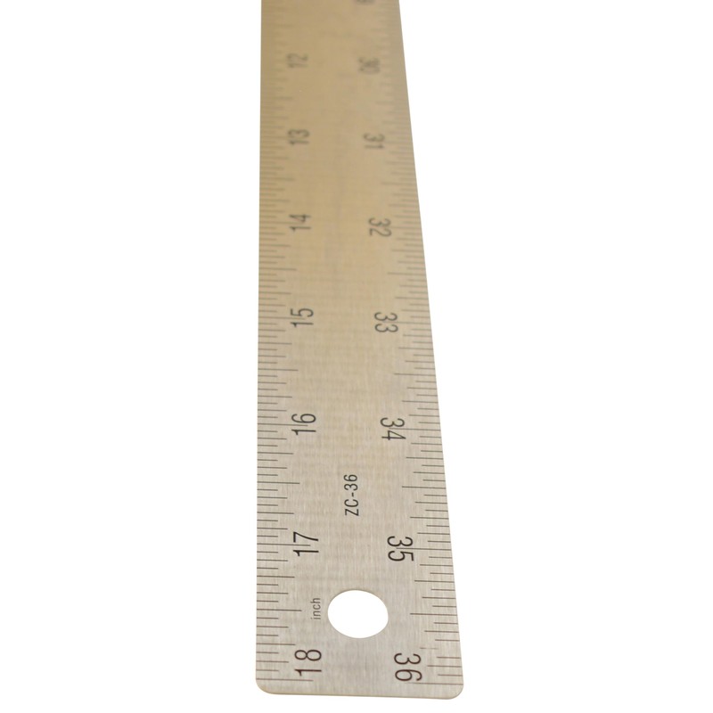Westcott Stainless Steel Ruler, Zero-Center Scale with Non-Slip Cork Backing,