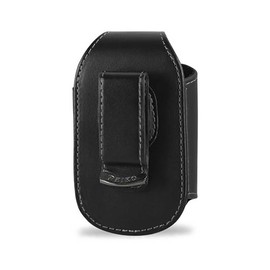 Vertical Black Leather Case with Magnetic Closure is Compatible with Medical Guardian Mini Guardian Medical Alert Device only.