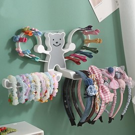LAKYMIE Jewellery Holder Hair Band Holder Organiser Hair Band Hair Tie Storage Organiser Bear Wall Mounted Hair Accessories Organiser Holder
