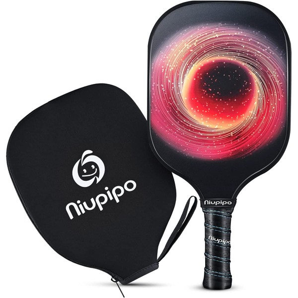 niupipo Pickleball Paddle, USAPA Approved Pickleball Paddle with Fiberglass Face, Protective Cover, Ultra Cushion, Polypropylene Honeycomb Core, 4.8-Inch Grip, Lightweight, Orange