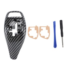 Car Shift Knob Cover Waterproof Gear Shift Lever Trim Cover for F20 F21 2014‑2018 for F22 F23 2014‑2018 for X3 F25 2014‑2016 Carbon Fiber Pattern