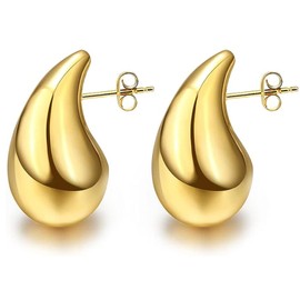 behone Chunky Gold Hoop Earrings Gold Drop Earrings Chunky Gold Hoop Earrings for Women Statement Trendy Earrings for Women Girls Gift Jewelry (Gold)