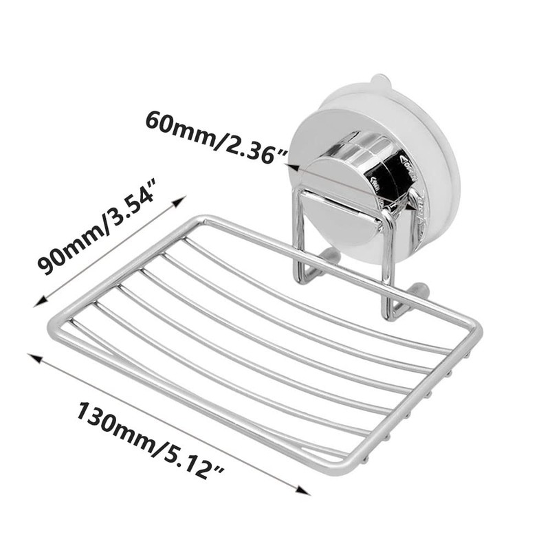 Suction Cup Soap Dish Holder, No Drilling Removable Stainless Steel