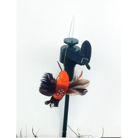 Solar Orange Hummingbird, Dual (Solar/Battery) Power Fluttering Dance Hummingbird, Outdoor or Indoor, Solar Powered or Battery Powered