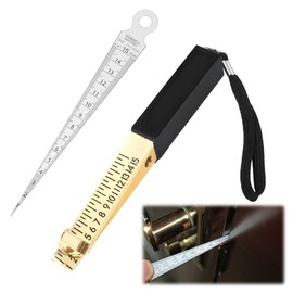 Fire Door Gap Gauge, 2 Pcs Feeler Gauges, Door Gap Measuring Tool for Engineering Inspection and House Flatness Measurement, Wedge Vernier Feeler Gauges and Gap Gauge (1-15mm/0.04-0.59in)