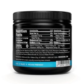 REDMOND RE-LYTE, Electrolitos Naturales con Real-Salt, Hidratación Clean sin Calorías ni Azúcares, 60 Porciones, Sabor Mixed Berry