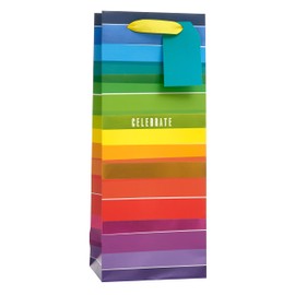UK Greetings Bottle Bag for Her/Friend - For Birthdays, Congratulations & Other Events - Rainbow Design